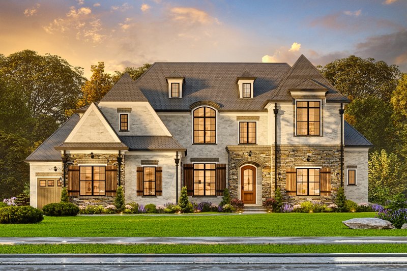Dream House Plan - Exterior - Front Elevation 8 for European House Plan #54-718 - 5 bed, 5.5 bath