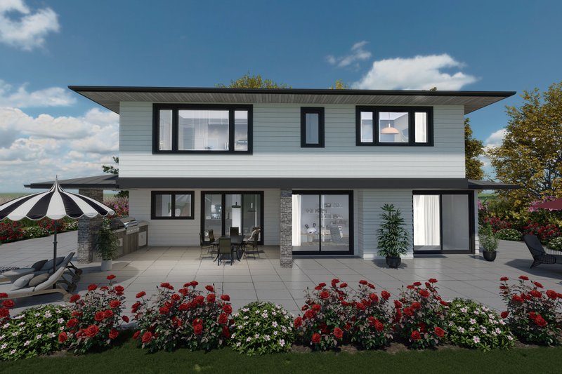 House Design - Exterior - Front Elevation 6 for Contemporary House Plan #1101-6 - 3 bed, 3.5 bath