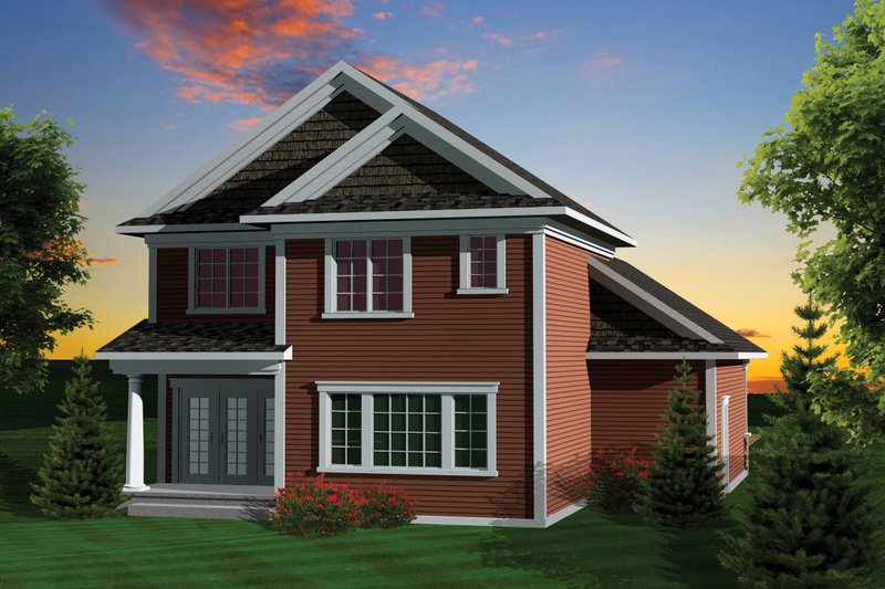 Home Plan - Exterior - Rear Elevation for Craftsman House Plan #70-1043 - 3 bed, 2.5 bath