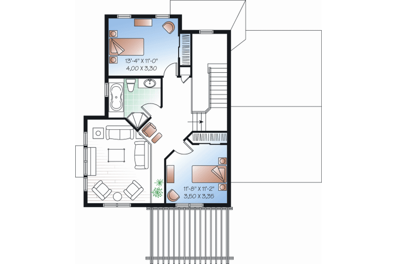 Dream House Plan - Floor Plan - Upper Floor for Country House Plan #23-2265 - 3 bed, 2 bath