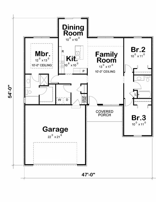Dream House Plan - Traditional Floor Plan - Main Floor Plan #20-2183