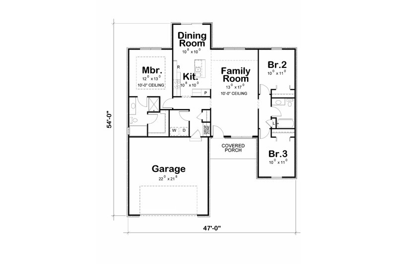 Dream House Plan - Floor Plan - Main Floor for Traditional House Plan #20-2183 - 3 bed, 2 bath