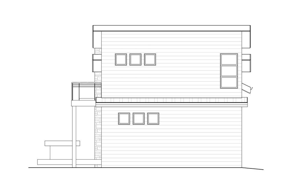 Exterior - Rear Elevation for Contemporary House Plan #1108-17 - 3 bed, 2 bath