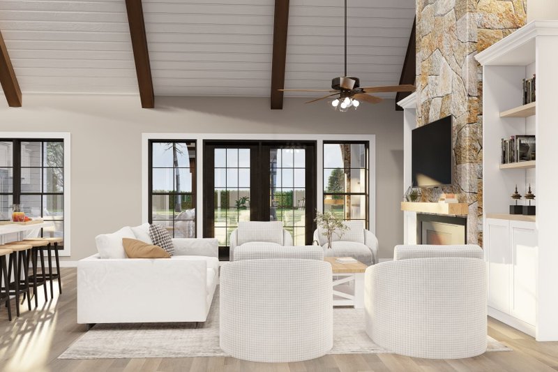 House Blueprint - Interior - Family Room 1 for European House Plan #17-3440 - 4 bed, 3 bath