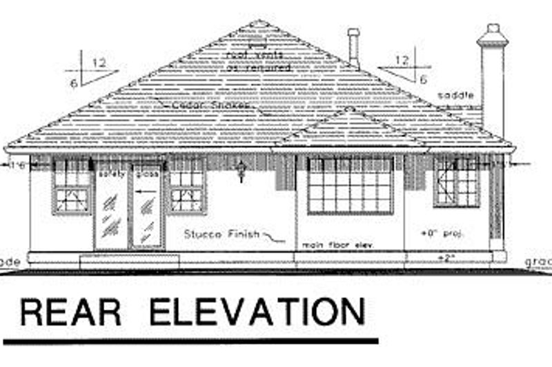 House Plan Design - Exterior - Rear Elevation for Ranch House Plan #18-136 - 3 bed, 2 bath