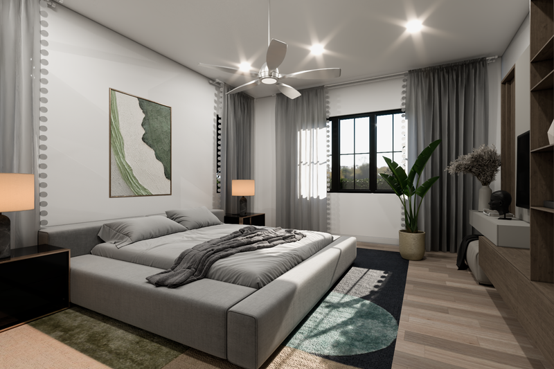 Architectural House Design - Interior - Master Bedroom for Farmhouse House Plan #1112-10 - 5 bed, 4 bath