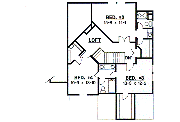 European Floor Plan - Upper Floor Plan #67-717