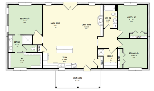 Home Plan - Farmhouse Floor Plan - Main Floor Plan #1092-15