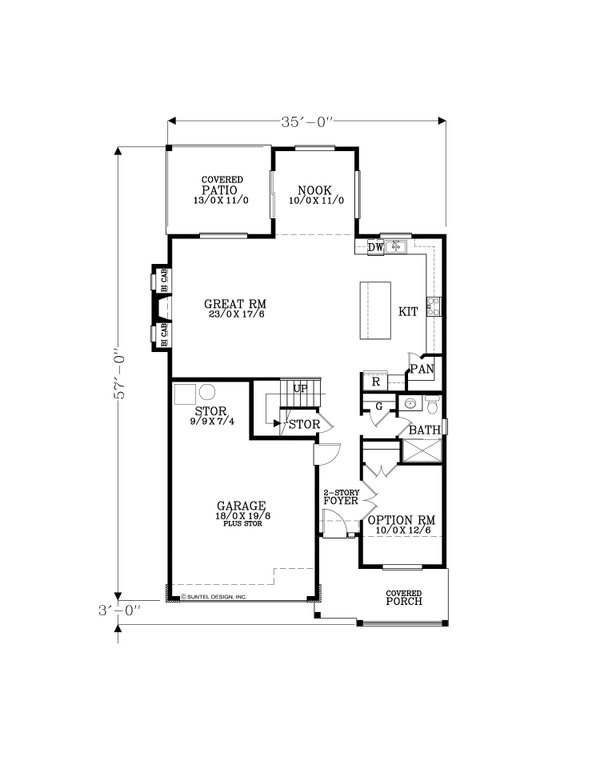 Dream House Plan - Craftsman Floor Plan - Main Floor Plan #53-675