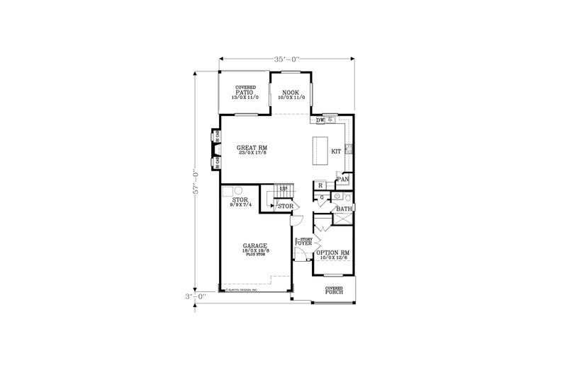 Dream House Plan - Floor Plan - Main Floor for Craftsman House Plan #53-675 - 5 bed, 3 bath