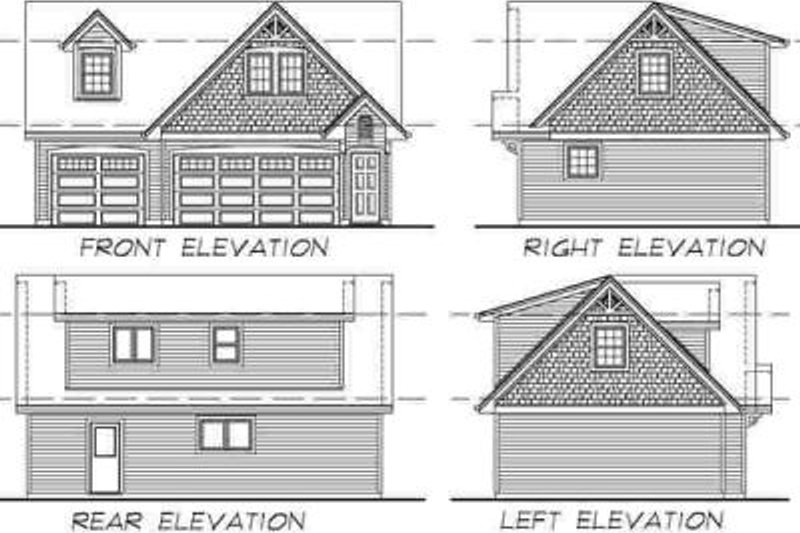 Home Plan - Exterior - Rear Elevation for Cottage House Plan #47-514 - 1 bed, 1 bath