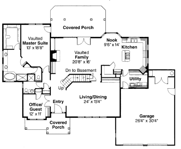 Architectural House Design - Traditional Floor Plan - Main Floor Plan #124-212