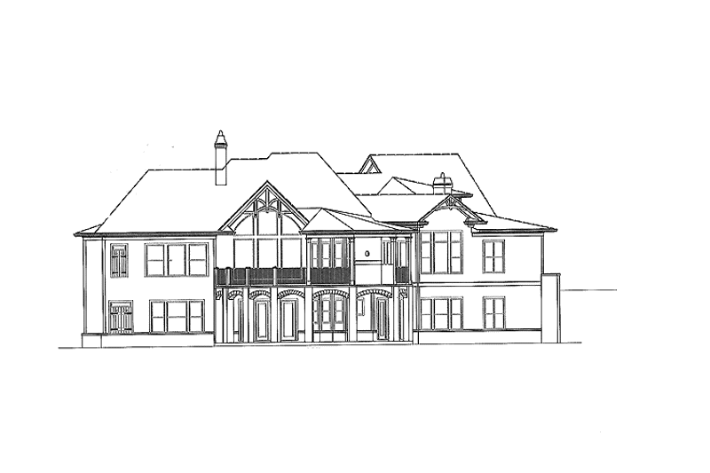 House Blueprint - Exterior - Rear Elevation for Craftsman House Plan #54-363 - 3 bed, 2.5 bath