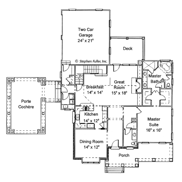 Architectural House Design - Colonial Floor Plan - Main Floor Plan #429-260