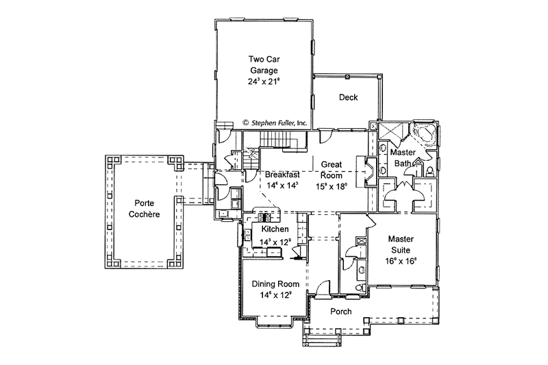 Home Plan - Floor Plan - Main Floor for Colonial House Plan #429-260 - 4 bed, 2.5 bath