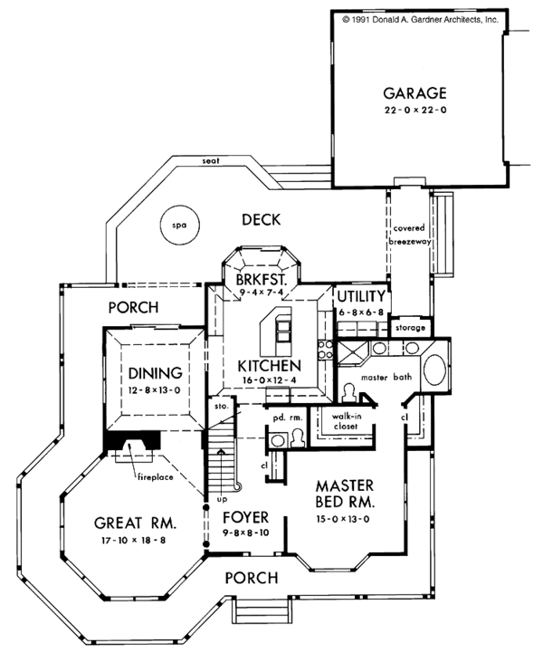 Architectural House Design - Victorian Floor Plan - Main Floor Plan #929-145