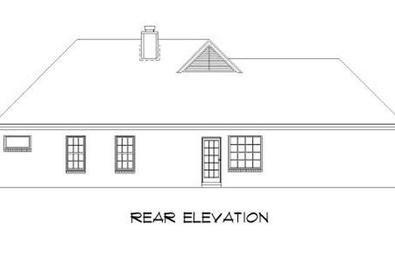 Exterior - Rear Elevation for Traditional House Plan #424-88 - 3 bed, 2 bath