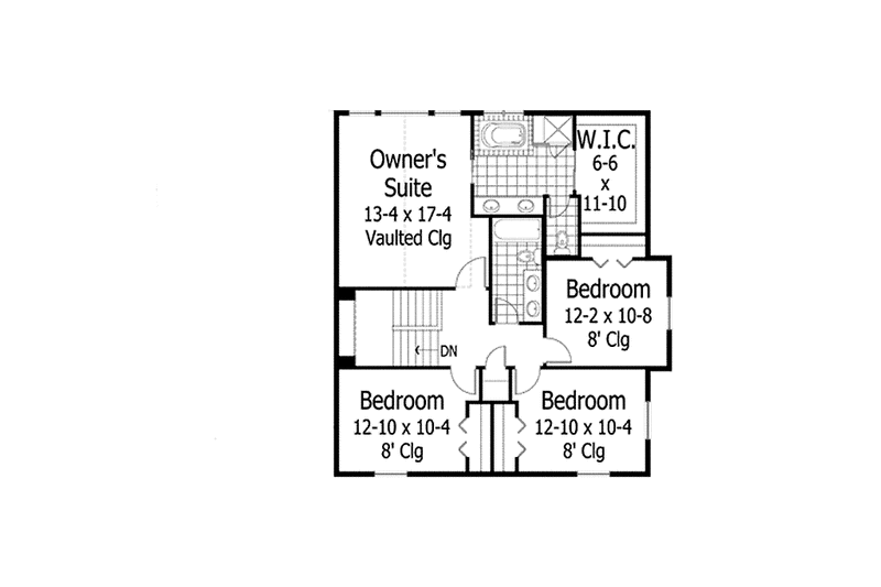Home Plan - Floor Plan - Upper Floor for Country House Plan #51-1099 - 4 bed, 2.5 bath