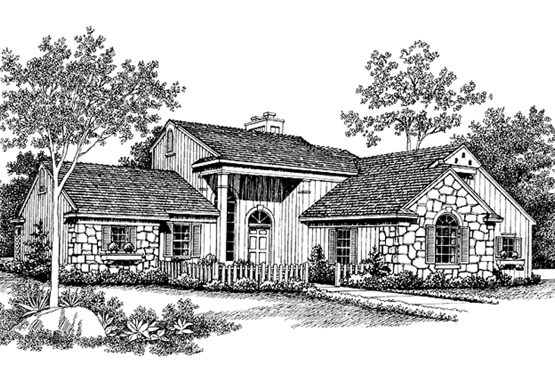 Home Plan - Contemporary Exterior - Front Elevation Plan #72-846