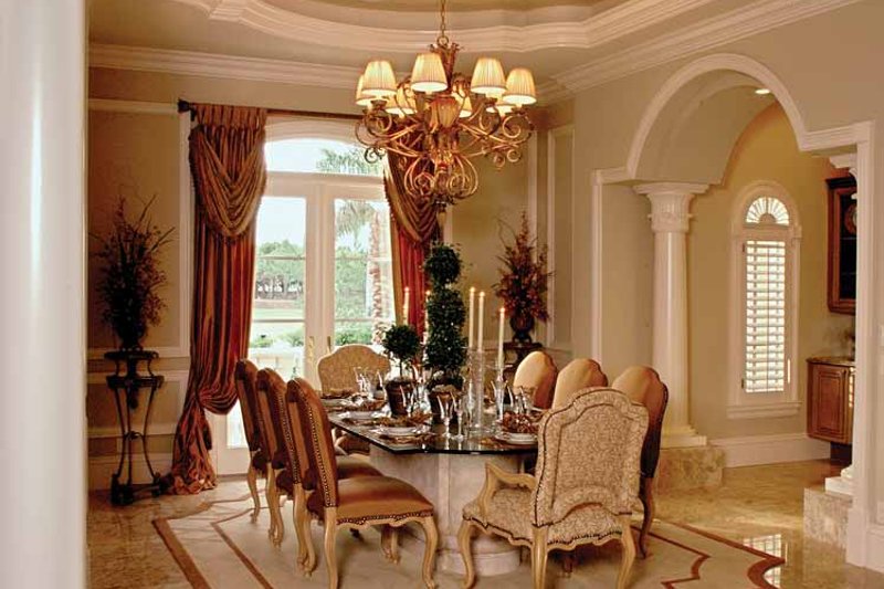 Architectural House Design - Interior - Dining Room for Mediterranean House Plan #1017-1 - 5 bed, 5.5 bath