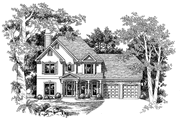 Mediterranean Style House Plan - 3 Beds 2.5 Baths 1786 Sq/Ft Plan #927-57 
