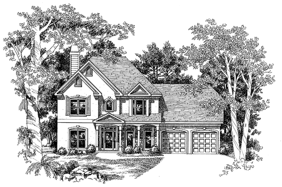 Exterior - Front Elevation 3 for Mediterranean House Plan #927-57 - 3 bed, 2.5 bath