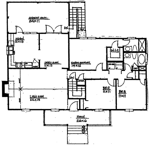 House Design - Country Floor Plan - Main Floor Plan #30-330