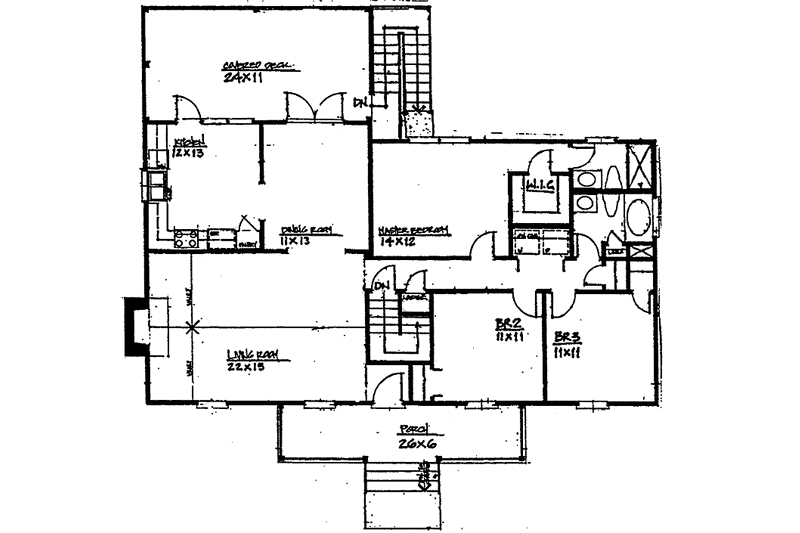 Dream House Plan - Floor Plan - Main Floor for Ranch House Plan #30-330 - 3 bed, 2 bath