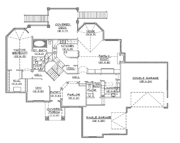 House Plan Design - Country Floor Plan - Main Floor Plan #945-42