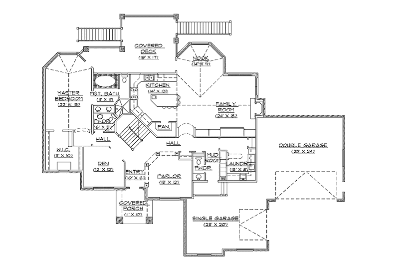 Dream House Plan - Floor Plan - Main Floor for Country House Plan #945-42 - 6 bed, 5 bath