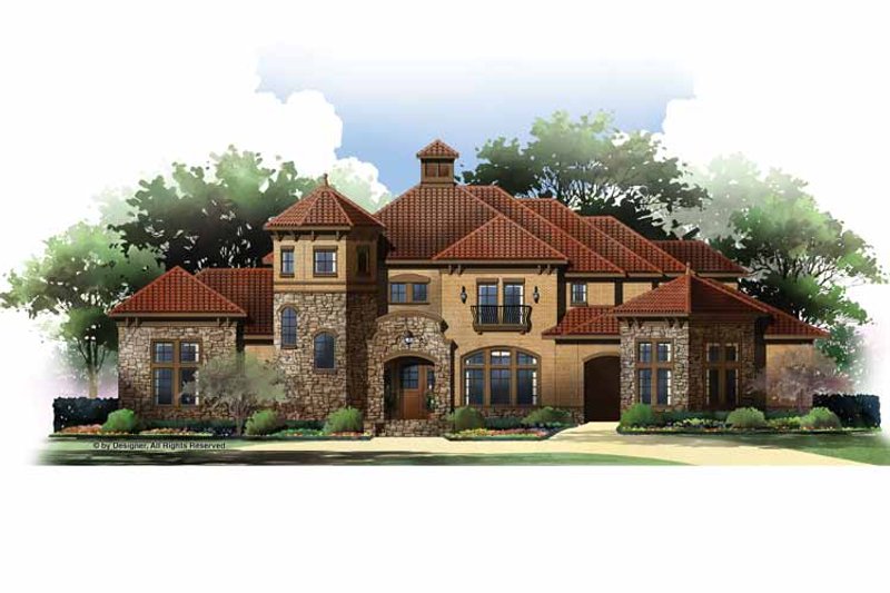 Home Plan - Exterior - Front Elevation 3 for Mediterranean House Plan #952-209 - 4 bed, 5 bath