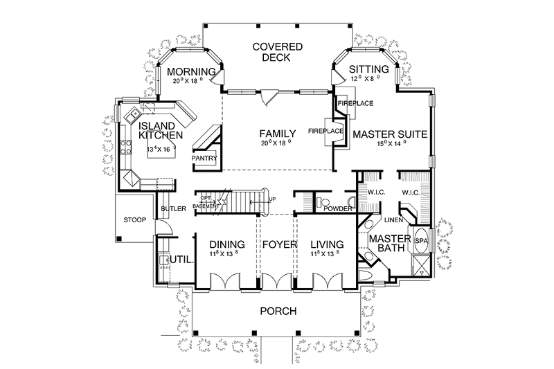 Home Plan - Floor Plan - Main Floor for Classical House Plan #472-229 - 4 bed, 3.5 bath