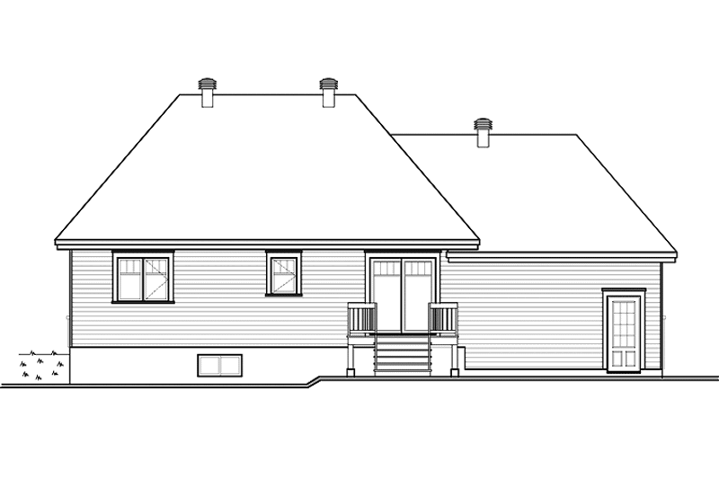 Dream House Plan - Exterior - Rear Elevation for Traditional House Plan #23-2498 - 2 bed, 1 bath