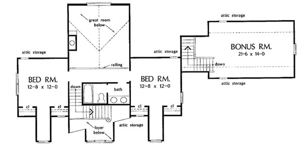 Dream House Plan - Country Floor Plan - Upper Floor Plan #929-209