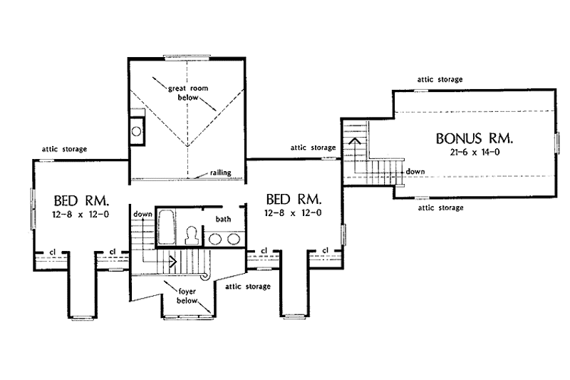 Home Plan - Floor Plan - Upper Floor for Country House Plan #929-209 - 4 bed, 3 bath