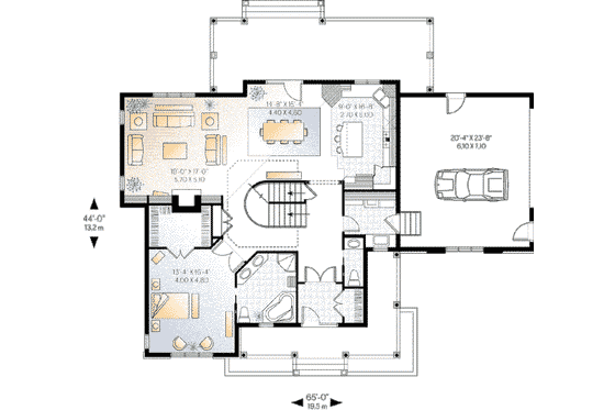 Floor Plan - Main Floor for Farmhouse House Plan #23-337 - 3 bed, 2.5 bath