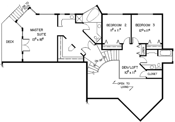 House Design - Contemporary Floor Plan - Upper Floor Plan #60-982