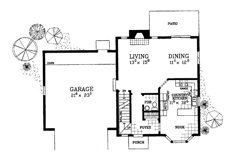 Dream House Plan - Floor Plan - Main Floor for Colonial House Plan #72-1104 - 3 bed, 2.5 bath