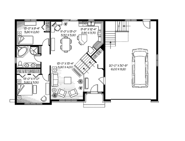 House Blueprint - Craftsman Floor Plan - Main Floor Plan #23-2435