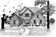 Traditional Style House Plan - 4 Beds 2.5 Baths 2367 Sq/Ft Plan #20-2215 Exterior 