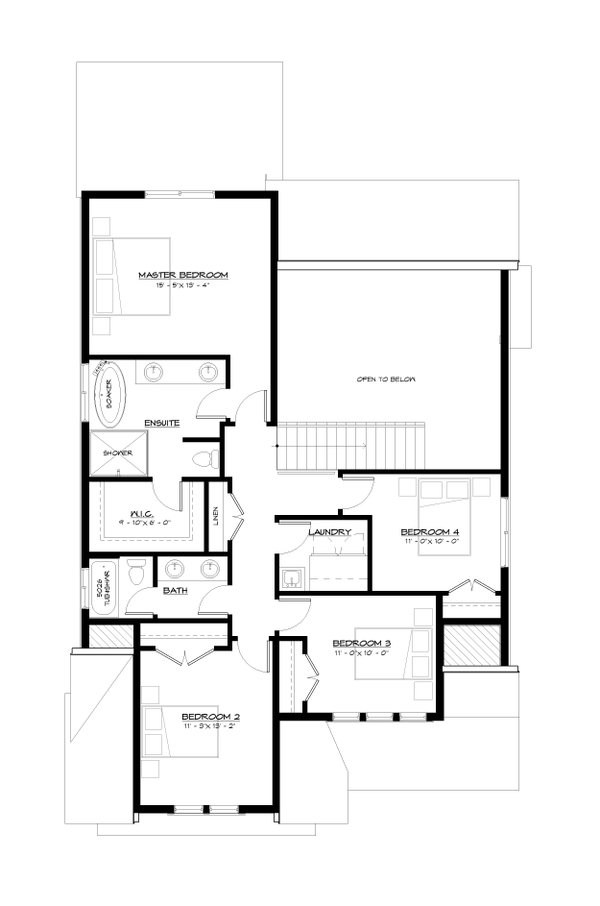 Architectural House Design - Farmhouse Floor Plan - Upper Floor Plan #1114-61