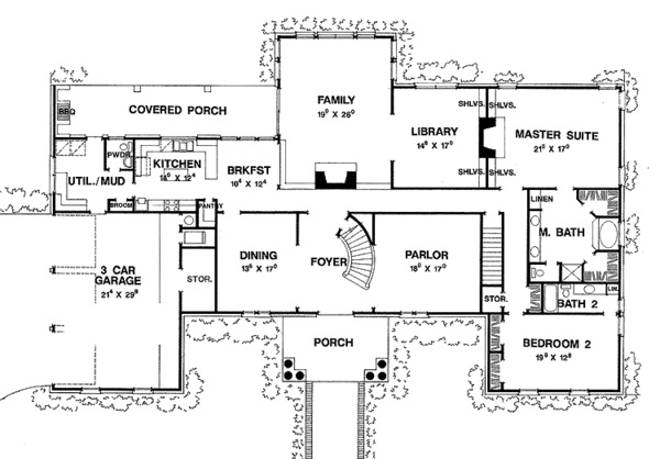 Architectural House Design - Classical Floor Plan - Main Floor Plan #472-211