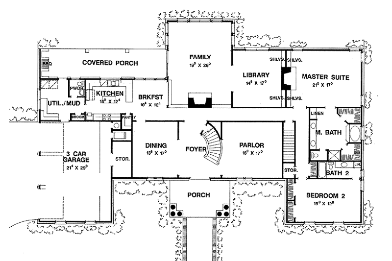 Dream House Plan - Floor Plan - Main Floor for Classical House Plan #472-211 - 4 bed, 4.5 bath