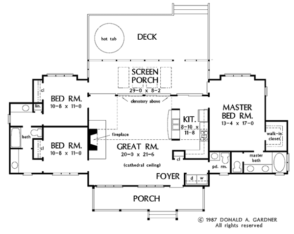Country Floor Plan - Main Floor Plan #929-69