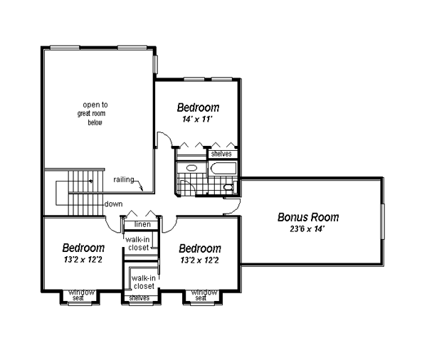 Craftsman Floor Plan - Upper Floor Plan #18-2007