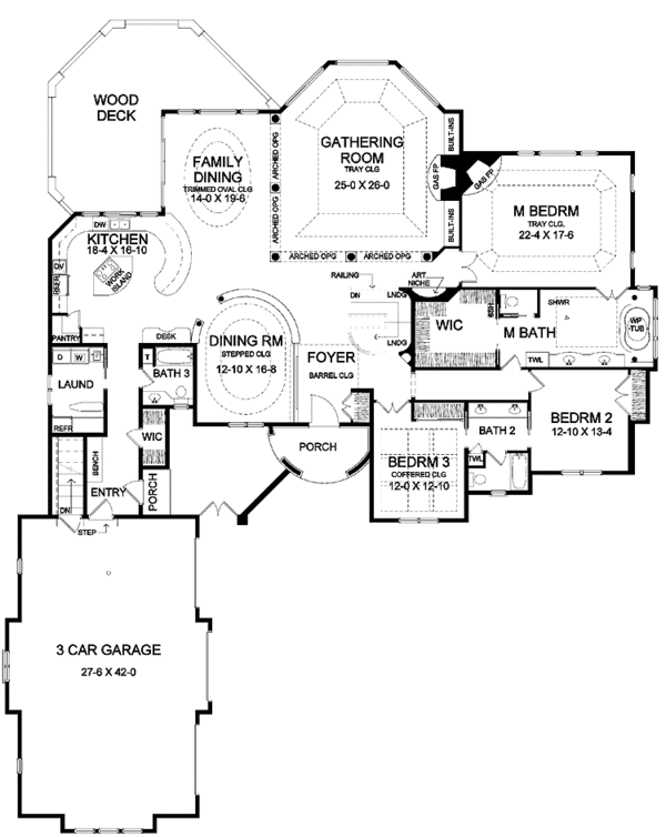 Home Plan - Tudor Floor Plan - Main Floor Plan #328-355