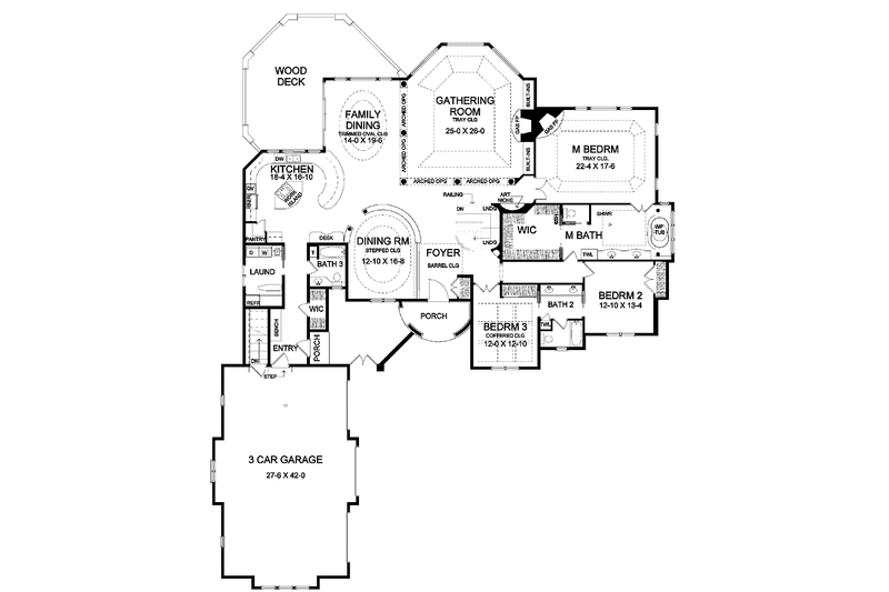 Home Plan - Floor Plan - Main Floor for Tudor House Plan #328-355 - 3 bed, 3 bath
