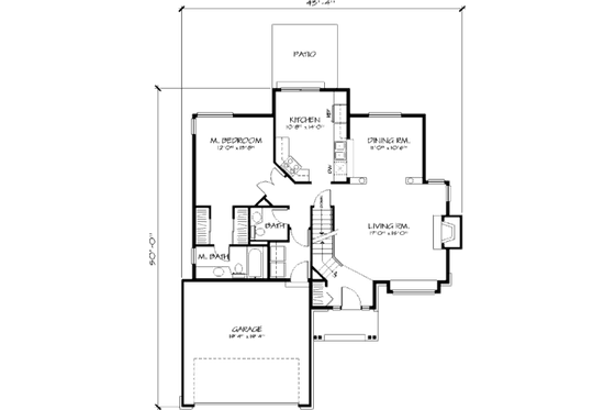 Floor Plan - Main Floor for European House Plan #320-383 - 3 bed, 2.5 bath