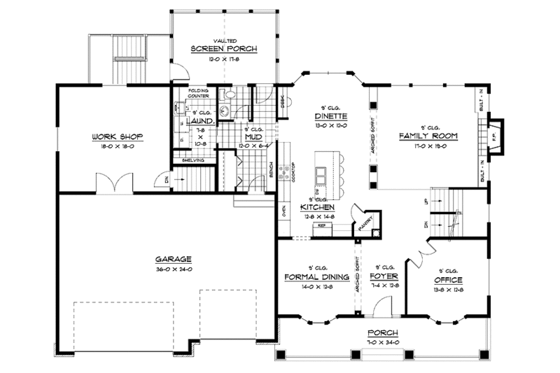 Dream House Plan - Floor Plan - Main Floor for Traditional House Plan #51-662 - 4 bed, 2.5 bath