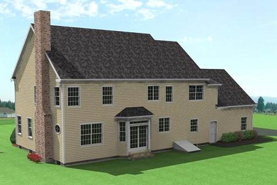 Exterior - Rear Elevation for Colonial House Plan #75-111 - 3 bed, 3 bath